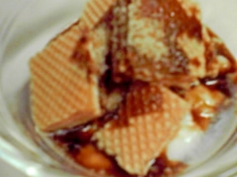 ウエハースと黒蜜のヨーグルト